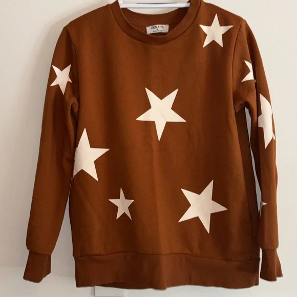 Zenana Star Pattern Fleece Crew Neck Sweatshirt & Joggers  Set, Size S - Picture 4 of 17